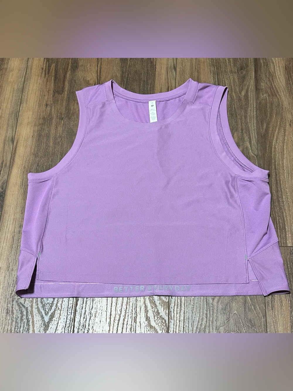 Lululemon Womens Mesh Back Cropped Train Tank Top Wisteria Purple Workout 10
